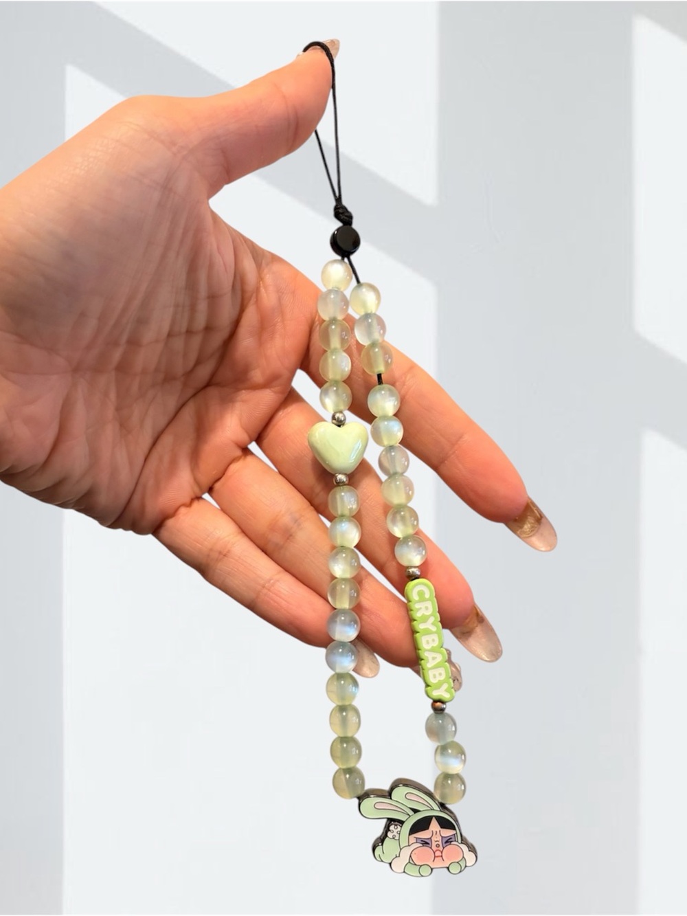 2/$20 ‼️ POPMART | CRYBABY GREEN BUTTERCUP BEADED PHONE CHARM